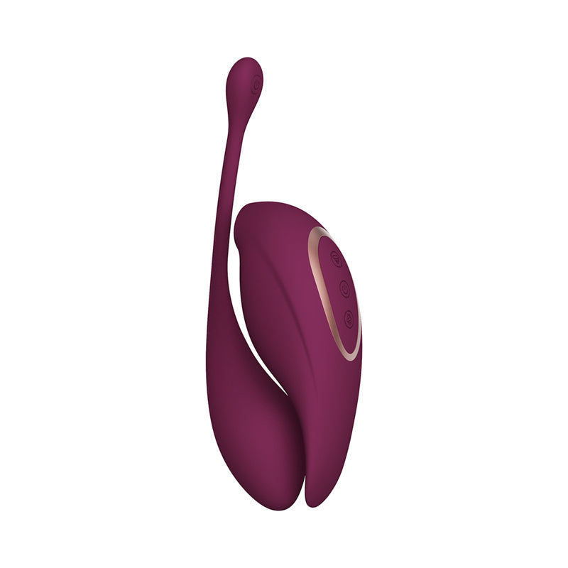 TWITCH 2 RECHARGEABLE SUCTION AND FLAPPING VIBRATOR WITH REMOTE CONTROL VIBRATING EGG BURGUNDY