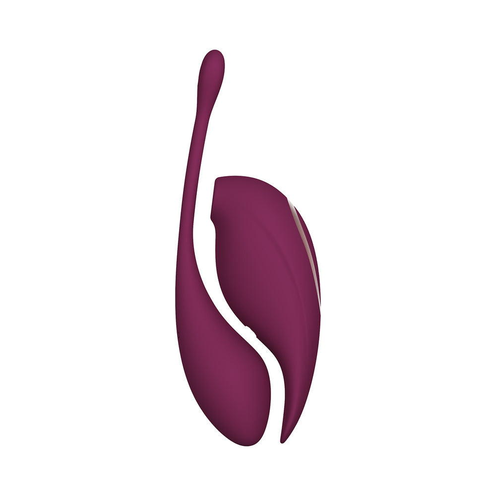 TWITCH 2 RECHARGEABLE SUCTION AND FLAPPING VIBRATOR WITH REMOTE CONTROL VIBRATING EGG BURGUNDY