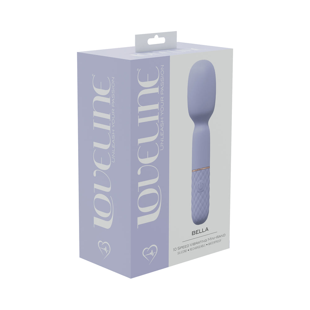 LOVELINE BELLA 10 SPEED VIBRATING MINI-WAND SILICONE RECHARGEABLE WATERPROOF LAVENDER