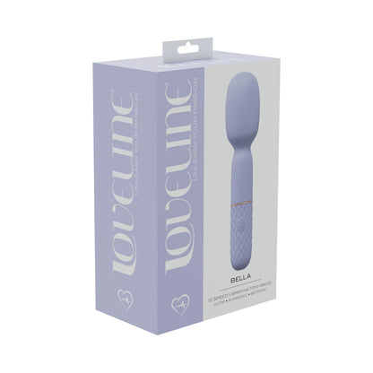 LOVELINE BELLA 10 SPEED VIBRATING MINI-WAND SILICONE RECHARGEABLE WATERPROOF LAVENDER