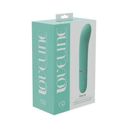 LOVELINE DOLCE 10 SPEED MINI-G-SPOT VIBE SILICONE RECHARGEABLE WATERPROOF GREEN