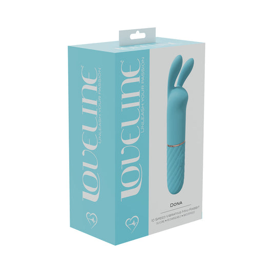 LOVELINE DONA 10 SPEED VIBRATING MINI-RABBIT SILICONE RECHARGEABLE WATERPROOF BLUE