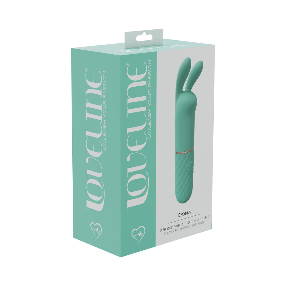 LOVELINE DONA 10 SPEED VIBRATING MINI-RABBIT SILICONE RECHARGEABLE WATERPROOF GREEN