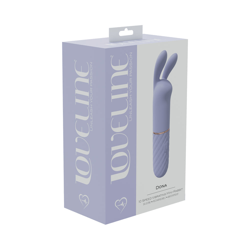 LOVELINE DONA 10 SPEED VIBRATING MINI-RABBIT SILICONE RECHARGEABLE WATERPROOF LAVENDER