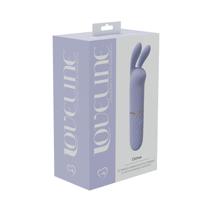 LOVELINE DONA 10 SPEED VIBRATING MINI-RABBIT SILICONE RECHARGEABLE WATERPROOF LAVENDER