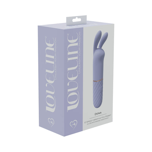 LOVELINE DONA 10 SPEED VIBRATING MINI-RABBIT SILICONE RECHARGEABLE WATERPROOF LAVENDER