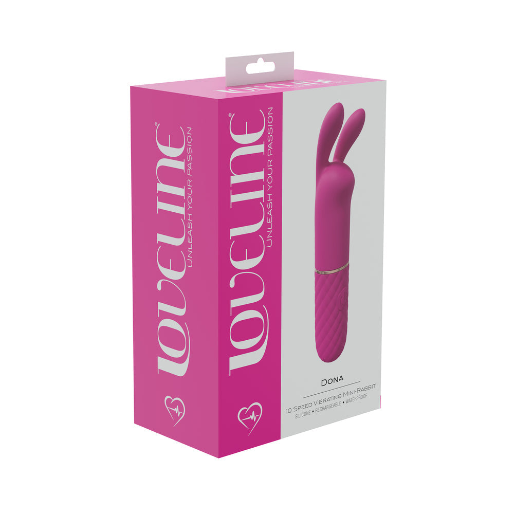 LOVELINE DONA 10 SPEED VIBRATING MINI-RABBIT SILICONE RECHARGEABLE WATERPROOF PINK