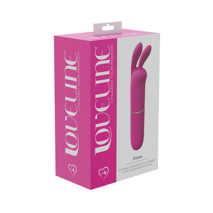 LOVELINE DONA 10 SPEED VIBRATING MINI-RABBIT SILICONE RECHARGEABLE WATERPROOF PINK