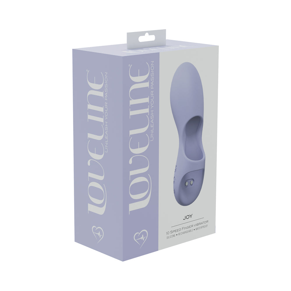 LOVELINE JOY 10 SPEED FINGER VIBE SILICONE RECHARGEABLE WATERPROOF LAVENDER