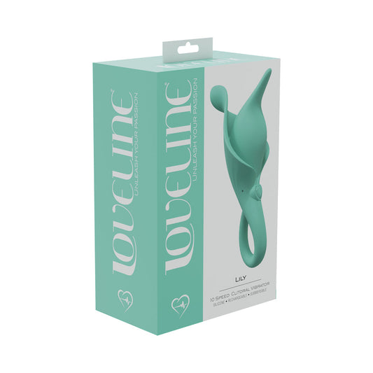 LOVELINE LILY 10 SPEED CLITORAL VIBE SEALED SILICONE RECHARGEABLE SUBMERSIBLE GREEN