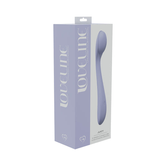 LOVELINE JUICY 10 SPEED FLEXIBLE VIBE SEALED SILICONE RECHARGEABLE SUBMERSIBLE LAVENDER