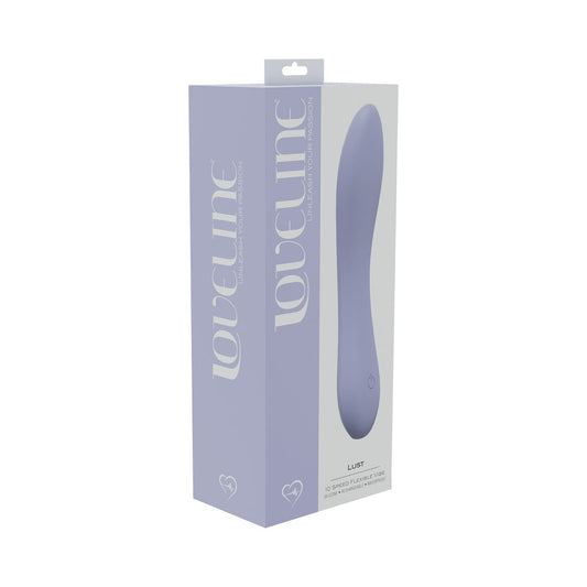 LOVELINE LUST 10 SPEED FLEXIBLE VIBE SEALED SILICONE RECHARGEABLE SUBMERSIBLE LAVENDER