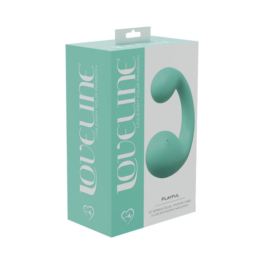 SHOTS - LOVELINE PLAYFUL 10 SPEED DUAL MOTOR VIBE SEALED SILICONE RECHARGEABLE SUBMERSIBLE GREEN