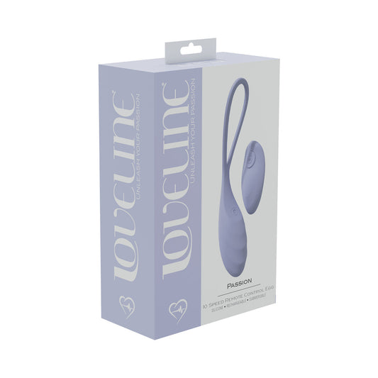 LOVELINE PASSION 10 SPEED REMOTE CONTROL EGG SEALED SILICONE RECHARGEABLE SUBMERSIBLE LAVENDER