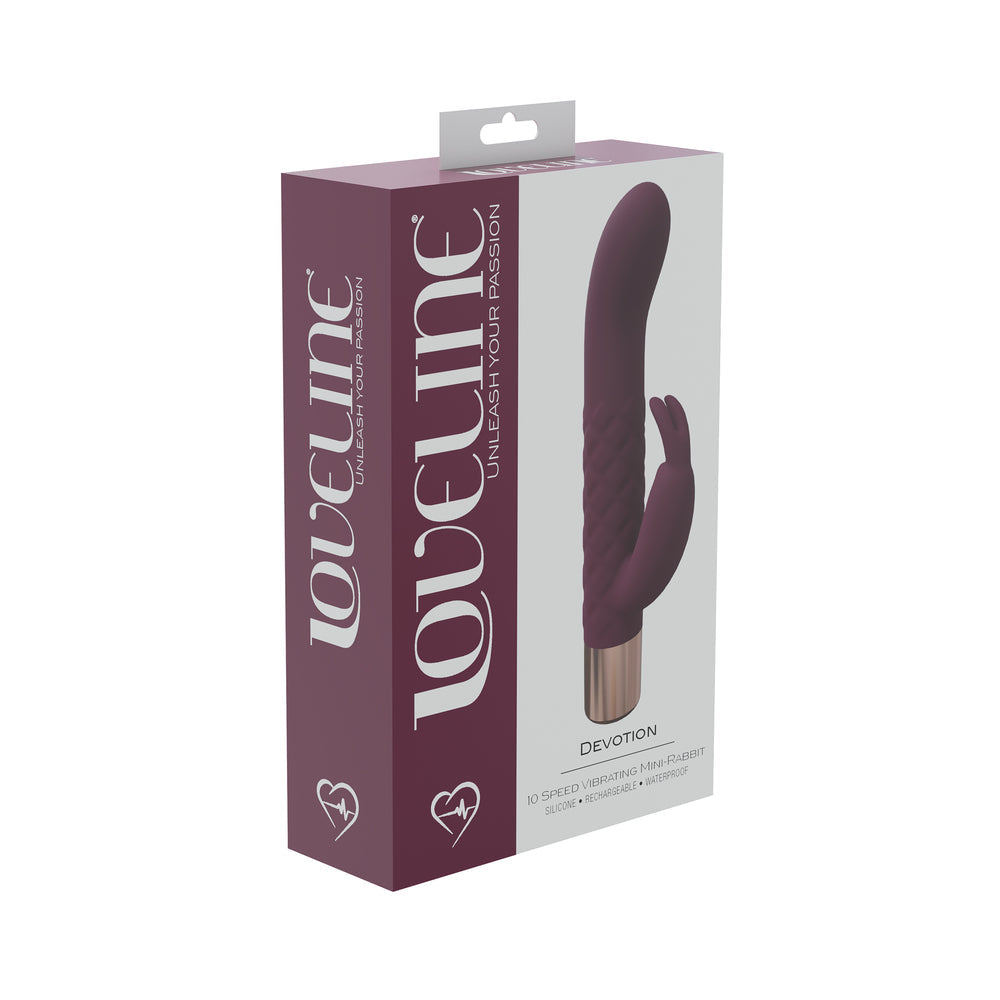 LOVELINE DEVOTION 10 SPEED MINI-RABBIT SILICONE RECHARGEABLE WATERPROOF BURGUNDY