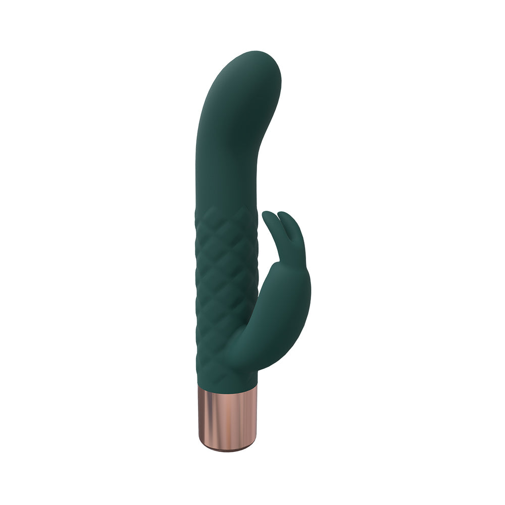 LOVELINE DEVOTION 10 SPEED MINI-RABBIT SILICONE RECHARGEABLE WATERPROOF FOREST GREEN