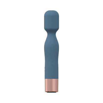 LOVELINE GLAMOUR 10 SPEED MINI-WAND SILICONE RECHARGEABLE WATERPROOF BLUE/GREY
