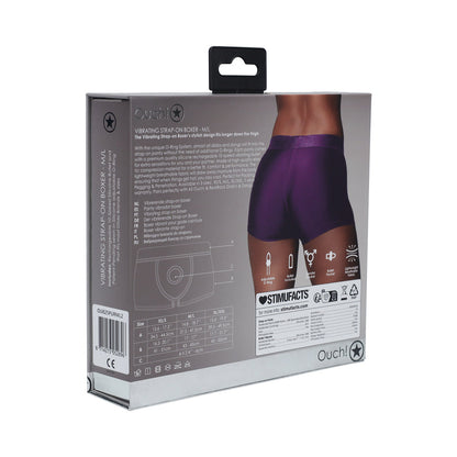 OUCH! VIBRATING STRAP-ON BOXER PURPLE M/L