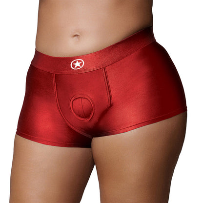 OUCH! VIBRATING STRAP-ON BOXER RED XL/XXL