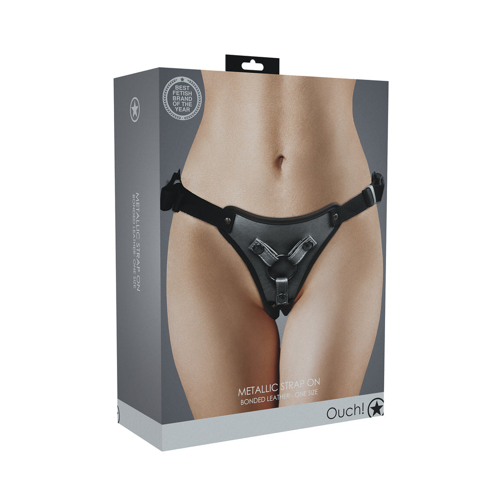 OUCH! METALLIC STRAP-ON HARNESS GUNMETAL