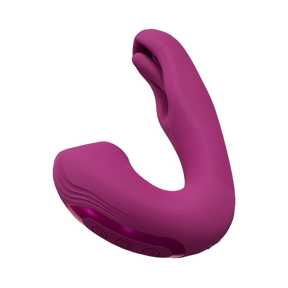 VIVE YUNA RECHARGEABLE DUAL MOTOR AIRWAVE VIBRATOR WITH G-SPOT FLAPPING STIMULATOR PINK