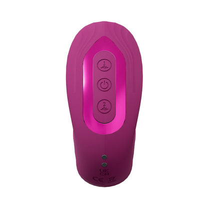 VIVE YUNA RECHARGEABLE DUAL MOTOR AIRWAVE VIBRATOR WITH G-SPOT FLAPPING STIMULATOR PINK