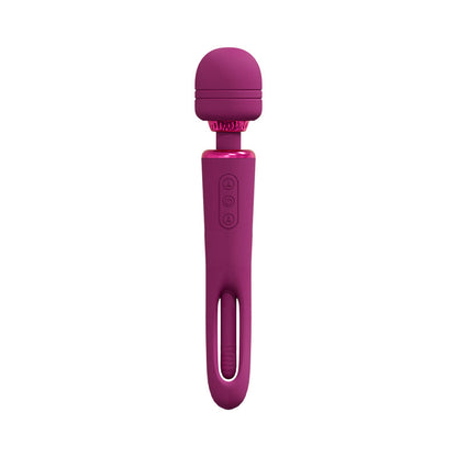 VIVE KIKU RECHARGEABLE DOUBLE ENDED WAND WITH INNOVATIVE G-SPOT FLAPPING STIMULATOR PINK