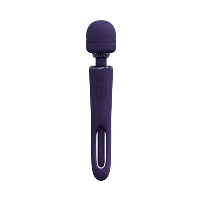 VIVE KIKU RECHARGEABLE DOUBLE ENDED WAND WITH INNOVATIVE G-SPOT FLAPPING STIMULATOR PURPLE