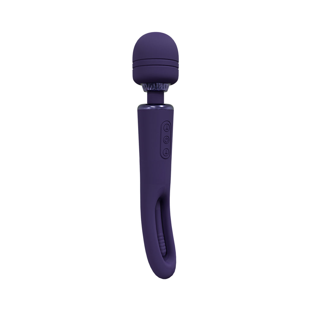 VIVE KIKU RECHARGEABLE DOUBLE ENDED WAND WITH INNOVATIVE G-SPOT FLAPPING STIMULATOR PURPLE