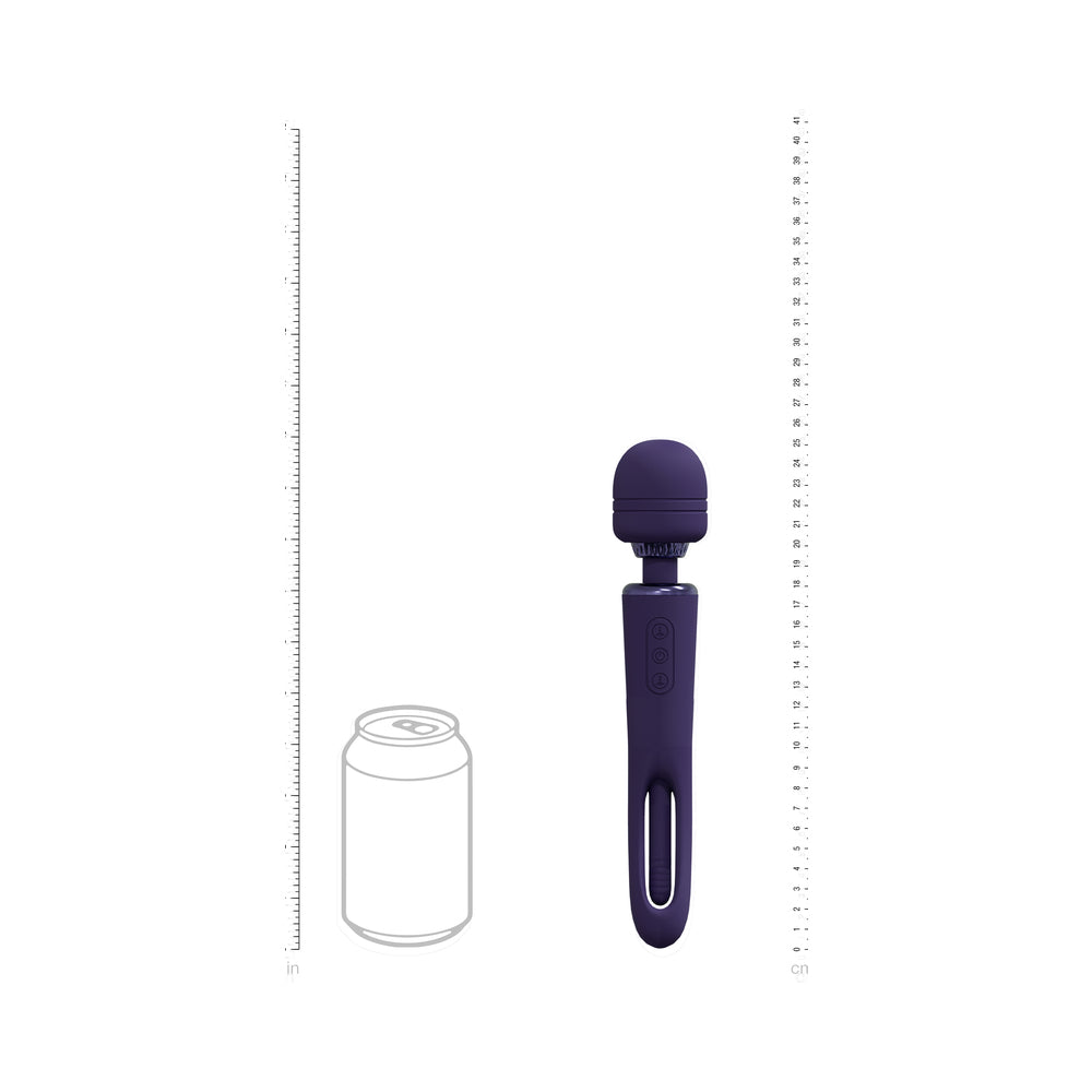 VIVE KIKU RECHARGEABLE DOUBLE ENDED WAND WITH INNOVATIVE G-SPOT FLAPPING STIMULATOR PURPLE