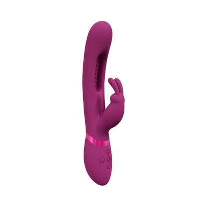 VIVE MIKA RECHARGEABLE TRIPLE MOTOR VIBRATING RABBIT WITH G-SPOT FLAPPING STIMULATOR PINK