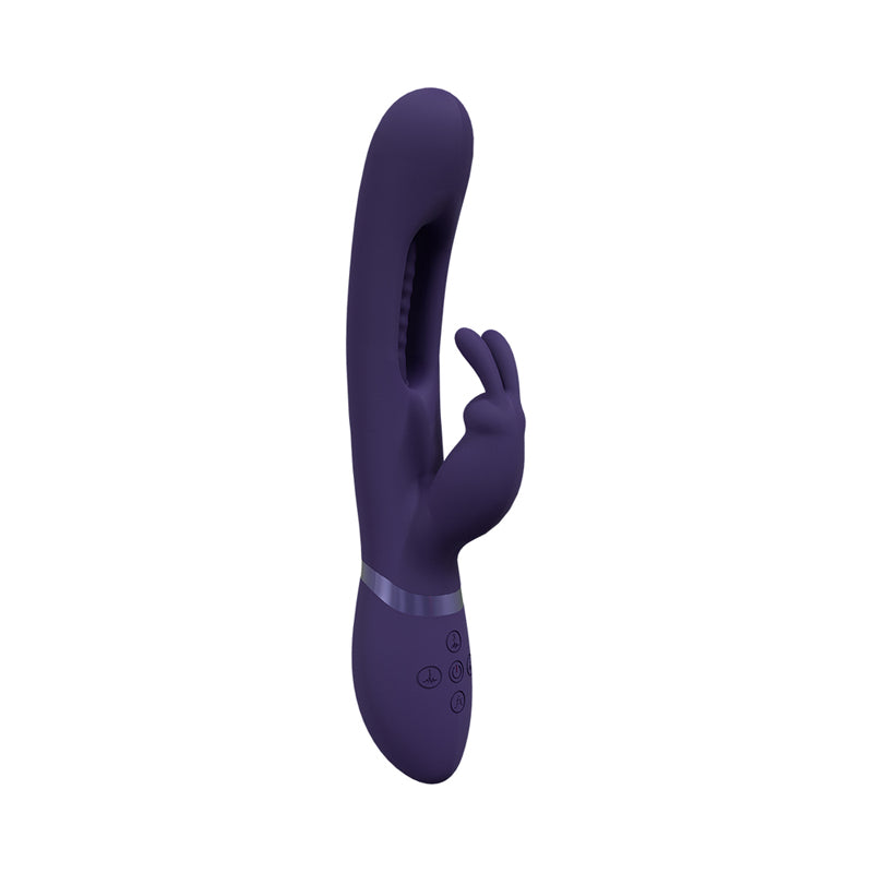 VIVE MIKA RECHARGEABLE TRIPLE MOTOR VIBRATING RABBIT WITH G-SPOT FLAPPING STIMULATOR PURPLE