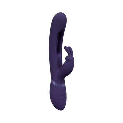 VIVE MIKA RECHARGEABLE TRIPLE MOTOR VIBRATING RABBIT WITH G-SPOT FLAPPING STIMULATOR PURPLE