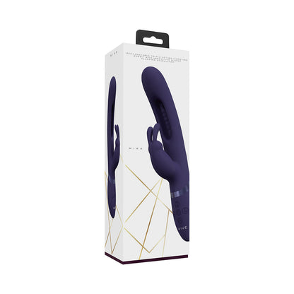 VIVE MIKA RECHARGEABLE TRIPLE MOTOR VIBRATING RABBIT WITH G-SPOT FLAPPING STIMULATOR PURPLE