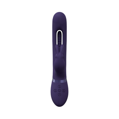 VIVE MIKA RECHARGEABLE TRIPLE MOTOR VIBRATING RABBIT WITH G-SPOT FLAPPING STIMULATOR PURPLE