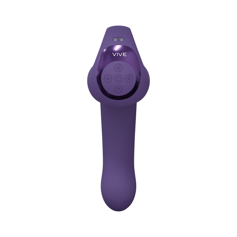 VIVE RIKO RECHARGEABLE TRIPLE MOTOR THUMPER WITH FINGER MOTION AND PULSE WAVE STIMULATOR PURPLE