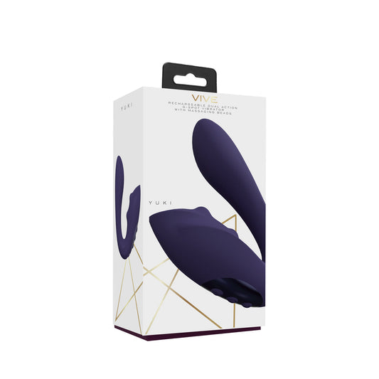 SHOTS - VIVE YUKI VIBRADOR RECARGABLE DE DOBLE MOTOR PARA EL PUNTO G CON PERLAS DE MASAJE