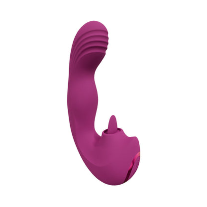 VIVE YUMI RECHARGEABLE G-SPOT FINGER MOTION VIBRATOR & FLICKERING TONGUE STIMULATOR PINK