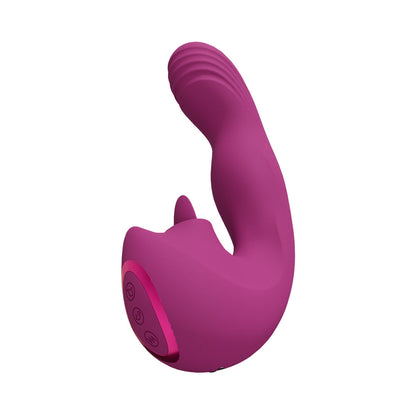 VIVE YUMI RECHARGEABLE G-SPOT FINGER MOTION VIBRATOR & FLICKERING TONGUE STIMULATOR PINK