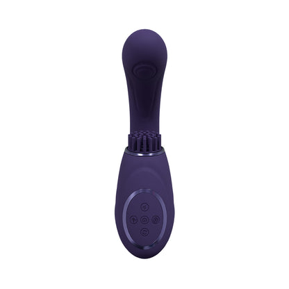 VIVE GEN RECHARGEABLE TRIPLE MOTOR G-SPOT VIBRATOR WITH PULSE WAVE AND VIBRATING BRISTLES PURPLE