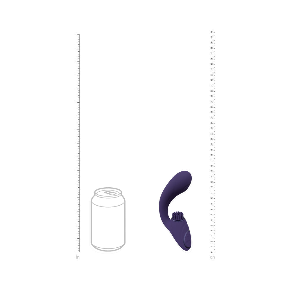 VIVE GEN RECHARGEABLE TRIPLE MOTOR G-SPOT VIBRATOR WITH PULSE WAVE AND VIBRATING BRISTLES PURPLE