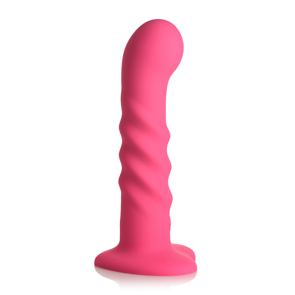 SIMPLY SWEET 21X VIBRATING RIBBED SILICONE DILDO W/ REMOTE PINK