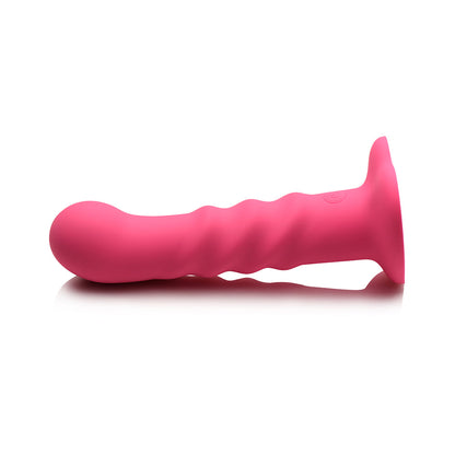 SIMPLY SWEET 21X VIBRATING RIBBED SILICONE DILDO W/ REMOTE PINK