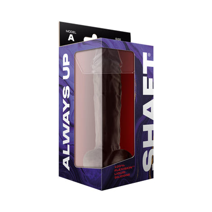 SHAFT - MODEL A: 10.5 IN. DUAL DENSITY SILICONE DILDO WITH BALLS MAHOGANY