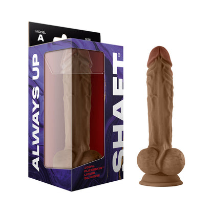 SHAFT MODEL A: 10.5 IN. DUAL DENSITY SILICONE DILDO WITH BALLS OAK