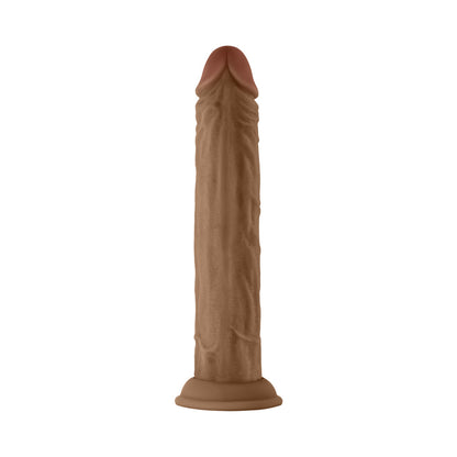 SHAFT MODEL J: 9.5 IN. DUAL DENSITY SILICONE DILDO OAK