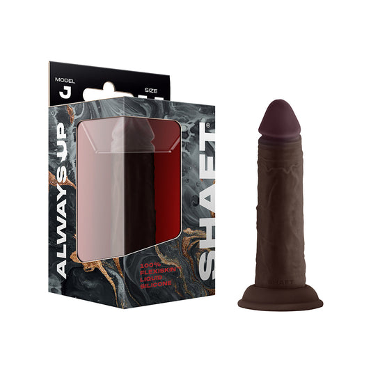 SHAFT MODEL J: 5.5 IN. DUAL DENSITY SILICONE DILDO MAHOGANY