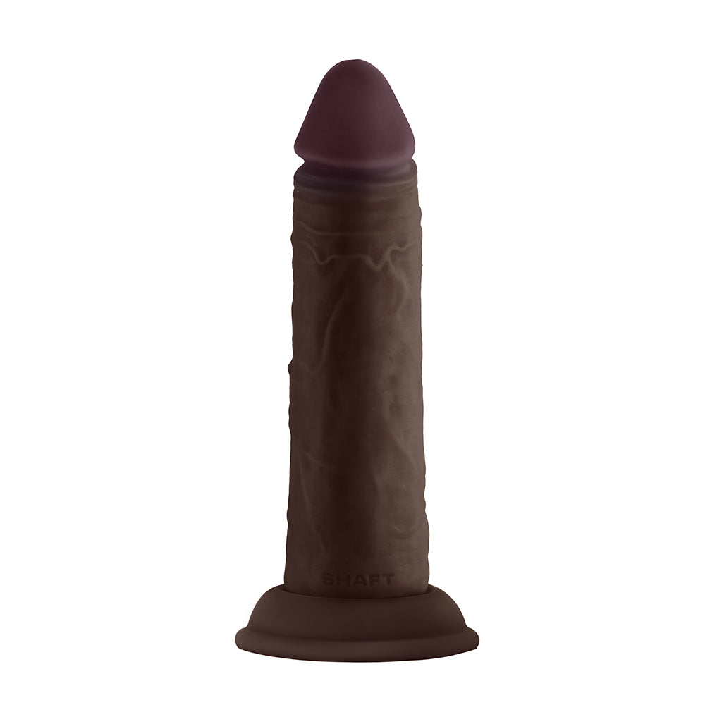SHAFT MODEL J: 5.5 IN. DUAL DENSITY SILICONE DILDO MAHOGANY