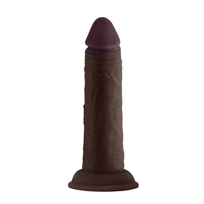SHAFT MODEL J: 5.5 IN. DUAL DENSITY SILICONE DILDO MAHOGANY