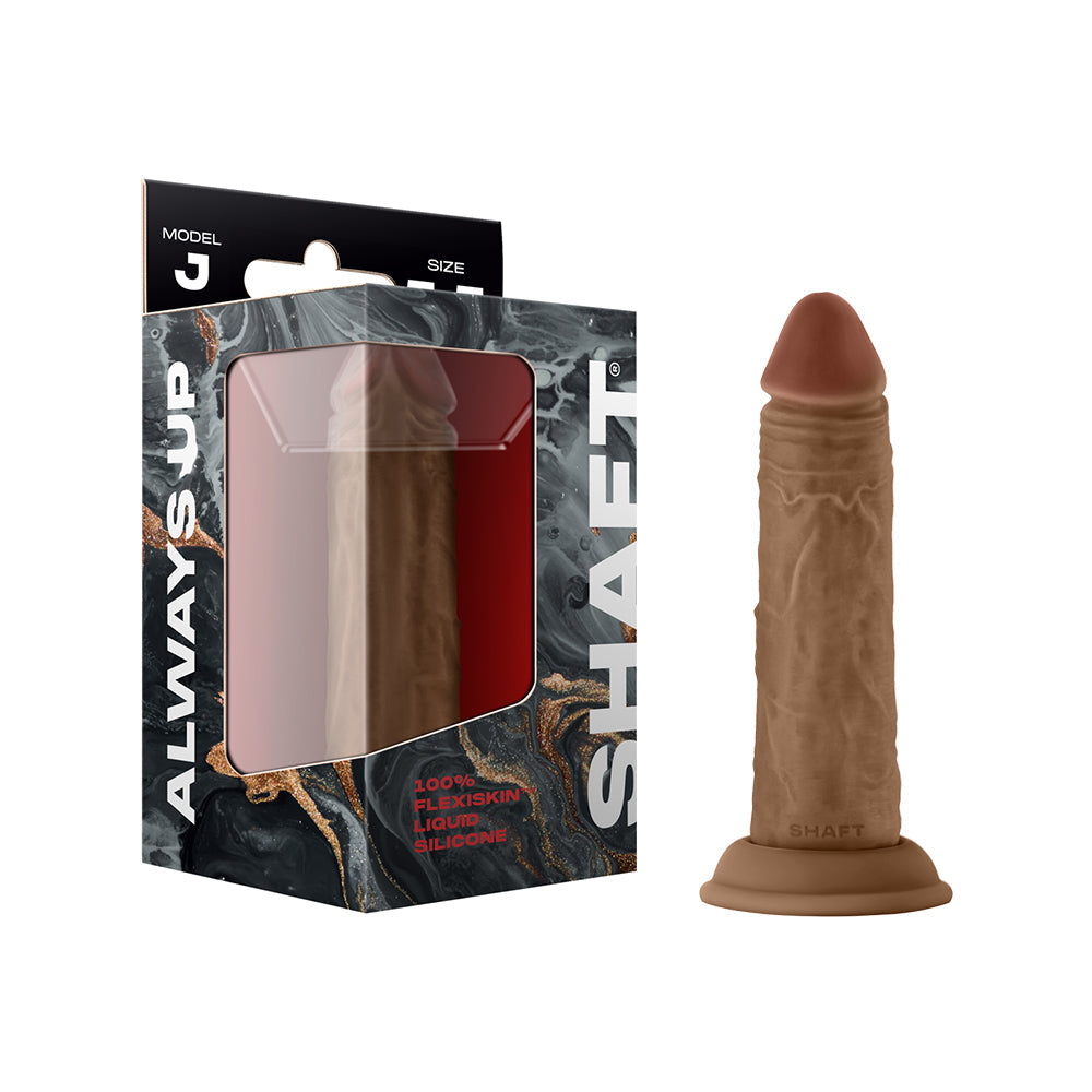 SHAFT MODEL J: 5.5 IN. DUAL DENSITY SILICONE DILDO OAK